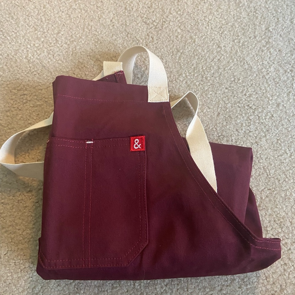 Bordeaux red Henley & Bennet cross back apron